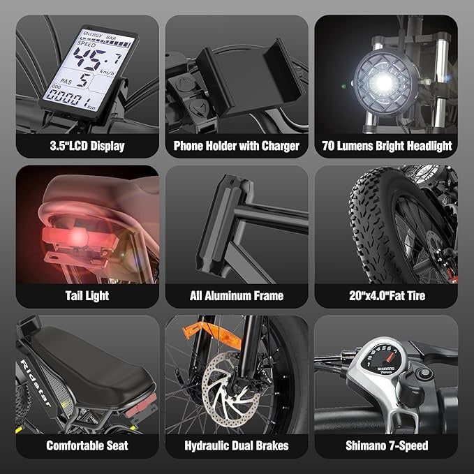 Ridstar Q20 1500W 48V 20AH Fat Tire E-Bike